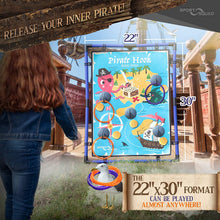 Load image into Gallery viewer, Sport Squad Pirate Hook Ring Toss - Indoor &amp; Outdoor Ring Toss Games for Kids and Adults - Portable Pirates Ring Toss Game - Great for Pirate Themed Birthday Parties - Incl. 3 Purple &amp; 3 Orange Rings