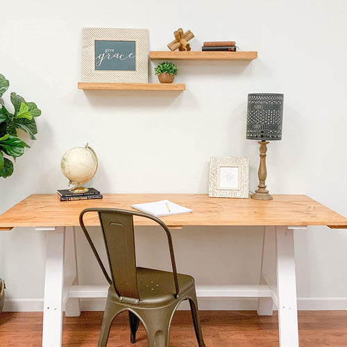 Del Hutson Designs Handmade inch Rustic Pine Floating Wall Shelves (Set of 2)…