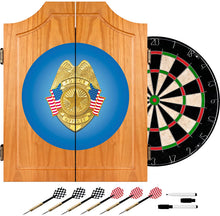Load image into Gallery viewer, Police Officer Wood Dart Cabinet Set