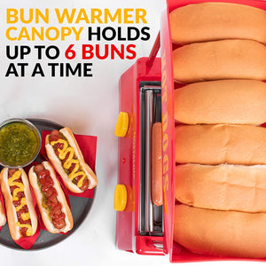 Nostalgia Roller Warmer 8 Hot Dog and 6 Bun Capacity
