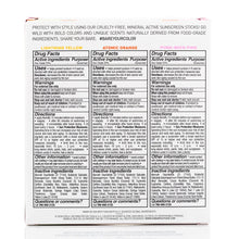 Load image into Gallery viewer, Bare Republic Mineral Sunscreen and Sunblock Neon Stick with Zinc Oxide, Broad Spectrum SPF 50, Reef Friendly, Sunset 3 Pack, 0.3 Oz Each