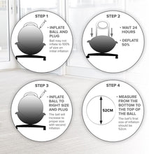 Load image into Gallery viewer, Gaiam Ultimate Balance Ball Chair (Standard or Swivel Base Option) - Premium Exercise Stability Yoga Ball Ergonomic Chair for Home and Office Desk - 52cm Anti-Burst Ball, Air Pump, Exercise Guide