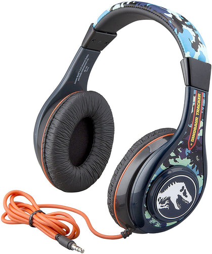 Jurassic World 2 Kids Headphones, Adjustable Headband, Stereo Sound, 3.5Mm Jack, Wired Headphones for Kids, Tangle-Free, Volume Control, Childrens Headphones Over Ear for School Home, Travel