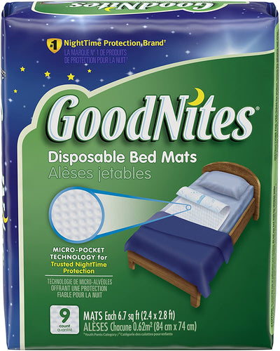 GoodNites Disposable Bed Mats, 9 Count