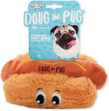 Load image into Gallery viewer, Outward Hound Doug The Pug Incrediplush Hot Dog Squeaky Plush Dog Toy