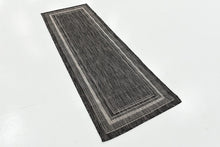 Load image into Gallery viewer, Unique Loom Outdoor Border Collection Striped Moroccan Transitional Indoor and Outdoor Flatweave Beige Area Rug (7' 0 x 10' 0)