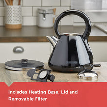 Load image into Gallery viewer, BLACK+DECKER 1.7L Stainless Steel Electric Cordless Kettle, Black, KE2900B