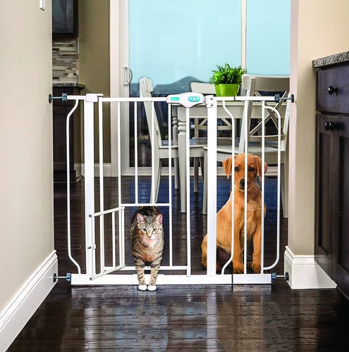 Carlson Pet Products Metal Walk Through Extra Wide Pet Gate, White