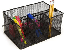 Load image into Gallery viewer, Mind Reader Storage Basket Organizer, Utensil Holder, Forks, Spoons, Knives, Napkins, Perfect for Desk Supplies, Pencil, Pens, Staples