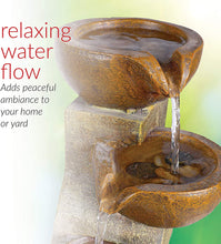 Load image into Gallery viewer, Alpine Corporation WCT726 Tiering Pots Fountain, 17 Inch Tall, Brown