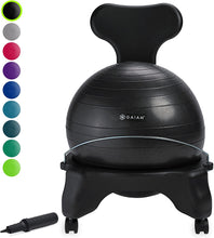 Load image into Gallery viewer, Gaiam Classic Balance Ball Chair – Exercise Stability Yoga Ball Premium Ergonomic Chair for Home and Office Desk with Air Pump, Exercise Guide and Satisfaction Guarantee