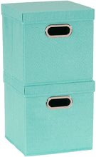 Load image into Gallery viewer, Household Essentials Café Cube Bin Storage Set with Lids and Handles
