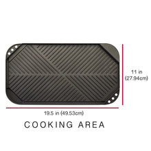 Load image into Gallery viewer, Ecolution Grill/Griddle - Stovetop Reversible Double Burner 19.5 x 11 Inch, Cast Aluminum