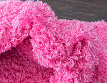 Load image into Gallery viewer, Unique Loom Solo Solid Shag Collection Modern Plush Taffy Pink Runner Rug (3' x 10')
