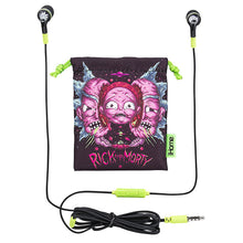 Load image into Gallery viewer, Rick and Morty Noise Isolating Earbuds with Built in Microphone and Pouch
