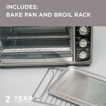 Load image into Gallery viewer, BLACK+DECKER TO1675B 6-Slice Convection Countertop Toaster Oven, Includes Bake Pan, Broil Rack &amp; Toasting Rack, Stainless Steel/Black Convection Toaster Oven