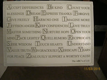 Load image into Gallery viewer, ABC&#39;S Of Life Wall White Marble Plaque Large Size INSPIRATIONAL
