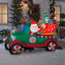 Load image into Gallery viewer, Gemmy 8&#39; Airblown Inflatable Santa&#39;s Vintage Tow Truck