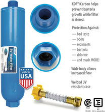 Load image into Gallery viewer, Camco TastePURE RV Water Filter with Flexible Hose Protector - Greatly Reduces Bad Taste, Odors, Chlorine and Sediment in Drinking Water
