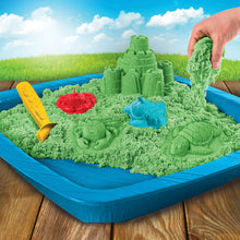Load image into Gallery viewer, Kinetic Sand, Sandbox Playset with 1lb of Green and 3 Molds, for Ages 3 and Up
