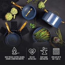 Load image into Gallery viewer, Thyme &amp; Table 12-Piece Nonstick Ceramic Cookware Set, Blue/Ideal for cooking exquisite dishes/Mom needs it/Ideal product for Chef/This product should not be missing in your home.
