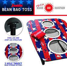 Load image into Gallery viewer, Franklin Sports Bean Bag Toss Yard Game – 3 Hole Cornhole Board Set – Red, White, and Blue – with 6 Bean Bags