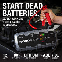 Load image into Gallery viewer, NOCO Boost Pro GB150 3000 Amp 12-Volt UltraSafe Portable Lithium Jump Starter, Car Battery Booster Pack, And Jumper Cables For Up To 9-Liter Gasoline And 7-Liter Diesel Engines