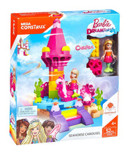 Load image into Gallery viewer, Mega Construx Barbie Dreamtopia Seahorse Carousel &amp; Mermaid Chelsea Action Figure