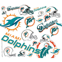 Load image into Gallery viewer, Tervis 1247947 NFL Miami Dolphins All Over Tumbler with Wrap and Orange Lid 24oz Water Bottle, Clear