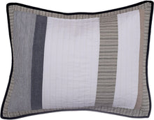 Load image into Gallery viewer, Nautica Home | Tideway Collection | Quilt-100% Cotton Light-Weight Reversible Bedding, Pre-Washed for Extra Comfort, Standard, Tan/Grey