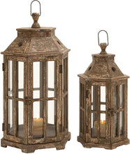 Load image into Gallery viewer, Deco 79 Wood Glass Lantern
