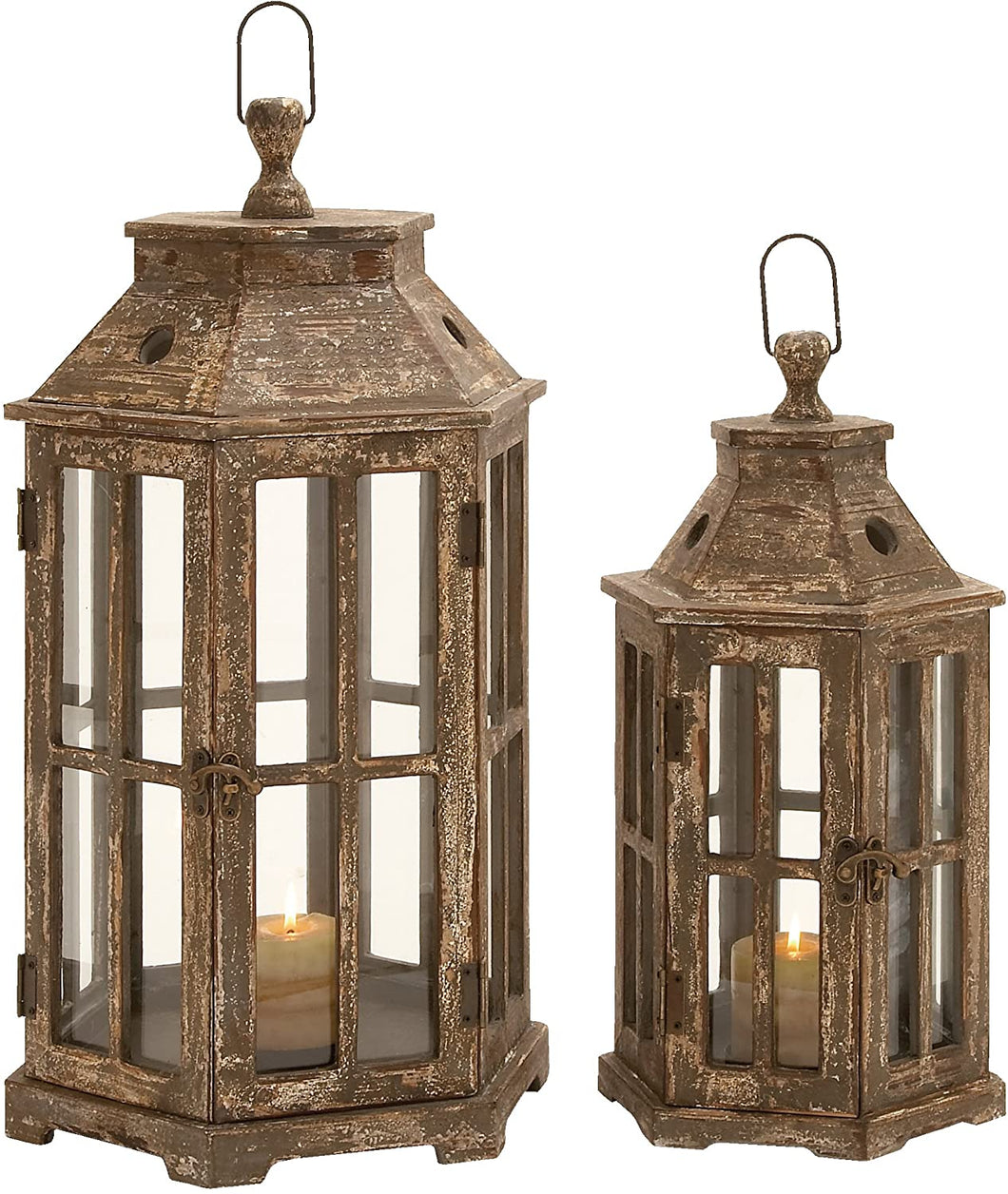 Deco 79 Wood Glass Lantern