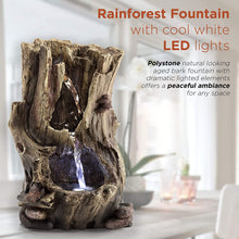 Load image into Gallery viewer, Alpine Corporation 11&quot; Tall Indoor Rainforest Tabletop Fountain with LED Lights
