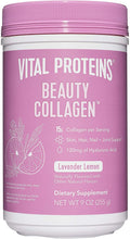 Load image into Gallery viewer, Vital Proteins Beauty Collagen Peptides Powder Supplement for Women, 120mg of Hyaluronic Acid, 15g of Collagen Per Serving, Enhances Skin Elasticity and Hydration, Lavender Lemon, 9oz Canister