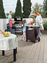 Load image into Gallery viewer, KETER Unity Portable Outdoor Table with Storage Cabinet and Stainless Steel Top