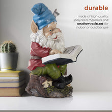 Load image into Gallery viewer, Alpine Gnome Reading a Book Statue, 14 Inch Tall