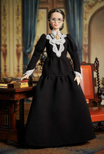 Load image into Gallery viewer, Barbie Inspiring Women Series Susan B, Anthony Collectible Doll, Approx, 12-in, Wearing Black Dress and Cameo Brooch, with Doll Stand and Certificate of Authenticity