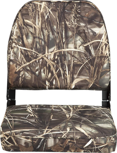 Attwood Folding Boat Seat - Low-Back Padded, High-Impact Plastic Frame