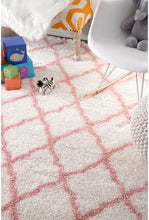 Load image into Gallery viewer, Soft &amp; Plush Geometric Drawings Kids Baby Pink Shag Area Rugs, 8 Feet x 10 Feet (8' x 10')