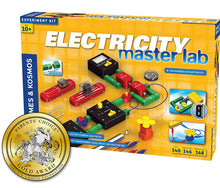 Load image into Gallery viewer, Thames &amp; Kosmos Electricity &amp; Magnetism Science Kit | 62 Safe Experiments Investigating Magnetic Fields &amp; Forces for Ages 8+ | Assemble Electric Circuits with Easy Snap-Together Blocks