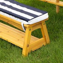 Load image into Gallery viewer, KidKraft Outdoor table and Chair Set with Cushions and Navy Stripes