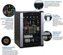 Load image into Gallery viewer, Wine Enthusiast Evolution Series Compact Wine &amp; Beverage Center, Stainless Steel