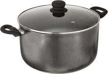 Load image into Gallery viewer, Imusa Charcoal USA IMU-91636 Stock Pot with Glass Lid 10-Quart, Dark Grey, 10Qt