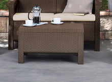 Load image into Gallery viewer, Keter Corfu 4 Piece Set All Weather Outdoor Patio Garden Furniture w/Cushions, Charcoal