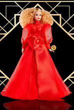 Load image into Gallery viewer, Barbie Collector Mattel 75th Anniversary Doll in Red Chiffon Gown, Blonde