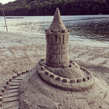 Load image into Gallery viewer, Create A Castle - Sand or Snow Castle Mold Set - 5 Piece Basic Plus Building Set with Multipurpose Tool, Battlement, and Window Mold, 1 Mesh Backpack for Easy Storage and Cleaning - for Kids &amp; Adults