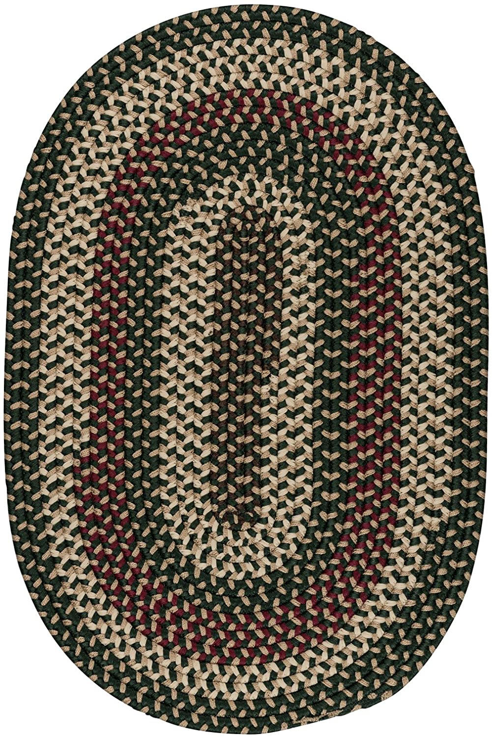Brook Farm Colonial Mills Polypropylene Braided Rug, 5' x 8', BlackBerry-P