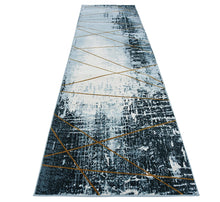 Load image into Gallery viewer, Unique Loom Chimera Collection Modern Abstract Rustic Dark Blue Runner Rug (3' x 10')