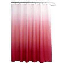 Load image into Gallery viewer, Creative Home Ideas Ombre Textured Shower Curtain with Beaded Rings, Barn Red