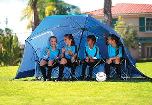 Sport-Brella Super-Brella SPF 50+ Sun and Rain Canopy Umbrella for Beach and Sports Events (8-Foot, Blue)